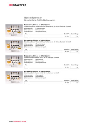 Stauffer Schallschutz Badewannen Bestellformular