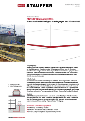 Stauffer Schallschutz Endur Baulagerplatten