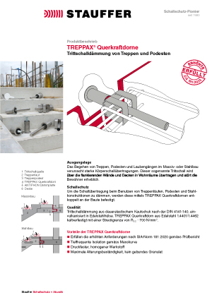 Stauffer Schallschutz Treppax Querkraftdorne