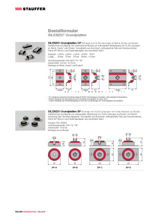 Stauffer Schallschutz Silenzio Grundplatten Bestellformular